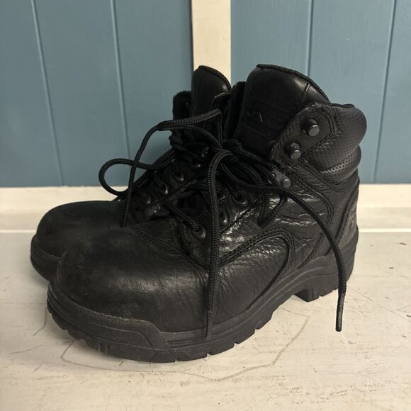 Timberland Pro Boots Women’s Size 6.5 M Steel Toe Work Black Leather 72399 - Picture 1 of 11